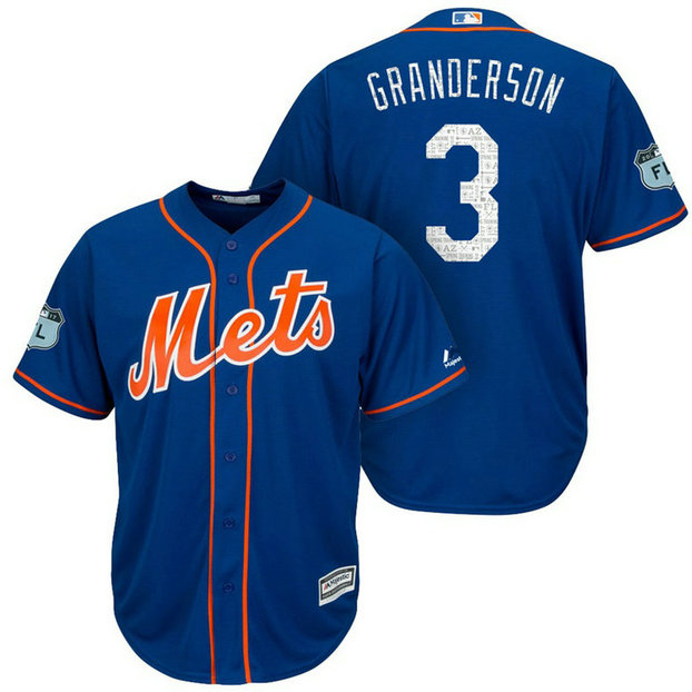 New York Mets #3 Curtis Granderson 2017 Spring Training Grapefruit League Patch Royal Cool Base Jersey New York Mets #3 Curtis Granderson 2017 Spring Training Grapefruit League Patch Royal Cool Base Jersey