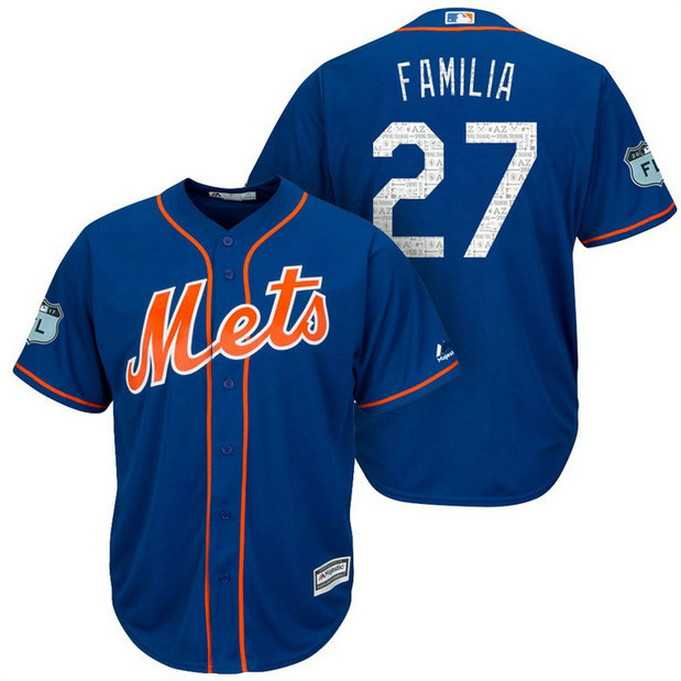 New York Mets #27 Jeurys Familia 2017 Spring Training Grapefruit League Patch Royal Cool Base Jersey
