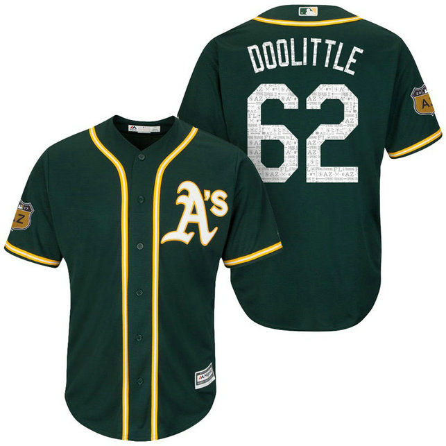Oakland Athletics #62 Sean Doolittle 2017 Spring Training Cactus League Patch Green Cool Base Jersey