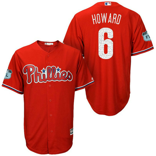 Philadelphia Phillies #6 Ryan Howard 2017 Spring Training Grapefruit League Patch Scarlet Cool Base Jersey