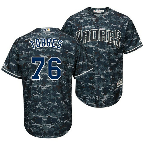 San Diego Padres Jose Torres #76 2017 Navy Camo Cool Base Jersey San Diego Padres Jose Torres #76 2017 Navy Camo Cool Base Jersey