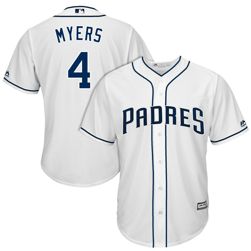 San Diego Padres Wil Myers #4 2017 Home White Cool Base Jersey