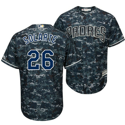 San Diego Padres Yangervis Solarte #26 2017 Navy Camo Cool Base Jersey