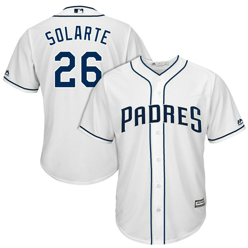 San Diego Padres Yangervis Solarte #26 2017 Home White Cool Base Jersey