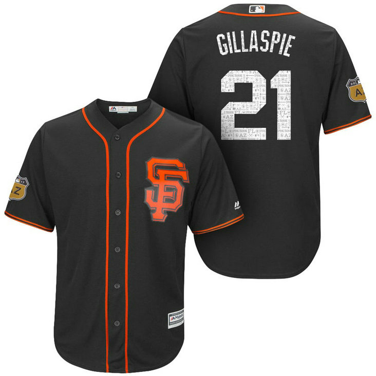 San Francisco Giants #21 Conor Gillaspie 2017 Spring Training Cactus League Patch Black Cool Base Jersey