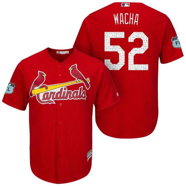 St. Louis Cardinals #52 Michael Wacha 2017 Spring Training Grapefruit League Patch Scarlet Cool Base Jersey