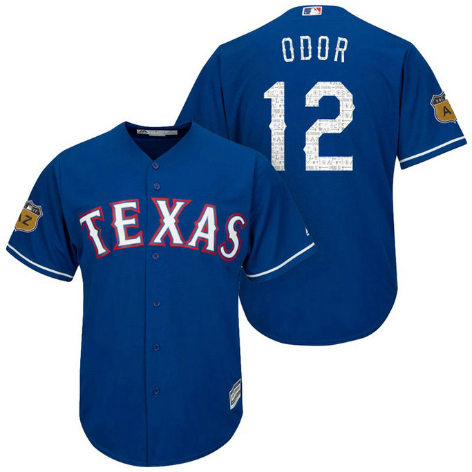 Texas Rangers #12 Rougned Odor 2017 Spring Training Cactus League Patch Royal Cool Base Jersey Texas Rangers #12 Rougned Odor 2017 Spring Training Cactus League Patch Royal Cool Base Jersey