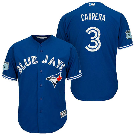 Toronto Blue Jays #3 Ezequiel Carrera 2017 Spring Training Grapefruit League Patch Royal Cool Base Jersey Toronto Blue Jays #3 Ezequiel Carrera 2017 Spring Training Grapefruit League Patch Royal Cool Base Jersey