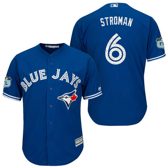 Toronto Blue Jays #6 Marcus Stroman 2017 Spring Training Grapefruit League Patch Royal Cool Base Jersey