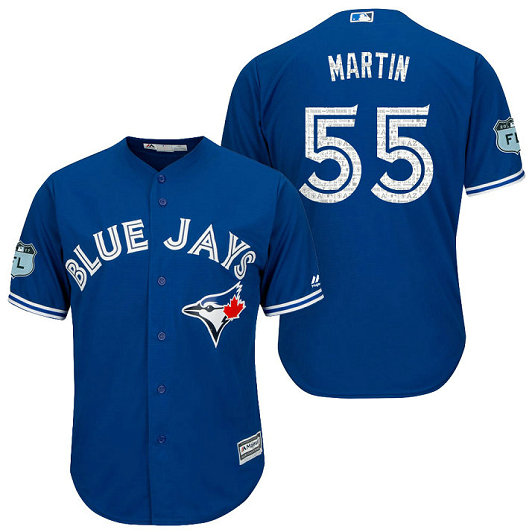 Toronto Blue Jays #55 Russell Martin 2017 Spring Training Grapefruit League Patch Royal Cool Base Jersey