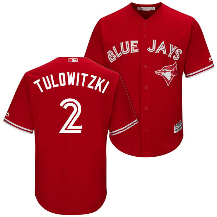 Toronto Blue Jays Troy Tulowitzki #2 2017 Alternate Scarlet Cool Base Jersey Toronto Blue Jays Troy Tulowitzki #2 2017 Alternate Scarlet Cool Base Jersey