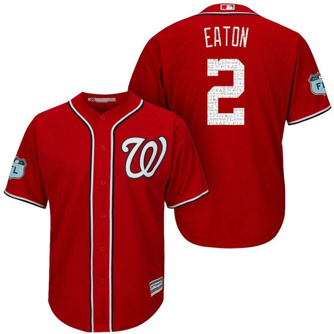 Washington Nationals #2 Adam Eaton 2017 Spring Training Scarlet Cool Base Jersey