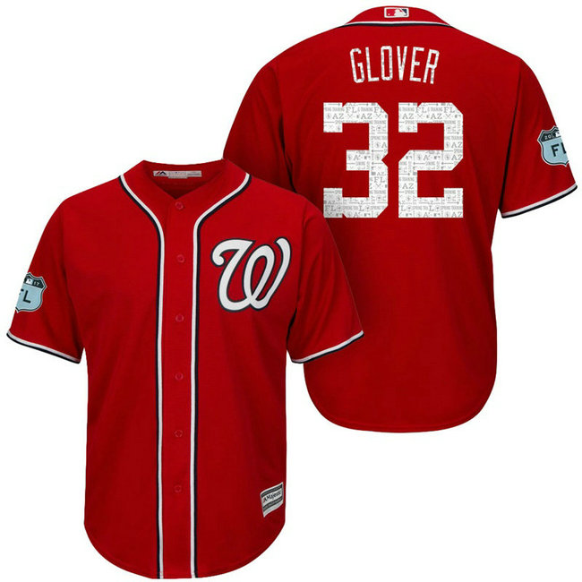 Washington Nationals #32 Koda Glover 2017 Spring Training Grapefruit League Patch Scarlet Cool Base Jersey