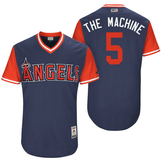 Los Angeles Angels Albert Pujols #5 The Machine Navy Nickname 2017 Little League Players Weekend Jersey Los Angeles Angels Albert Pujols #5 The Machine Navy Nickname 2017 Little League Players Weekend Jersey