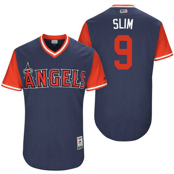 Los Angeles Angels Cameron Maybin #9 Slim Navy Nickname 2017 Little League Players Weekend Jersey Los Angeles Angels Cameron Maybin #9 Slim Navy Nickname 2017 Little League Players Weekend Jersey