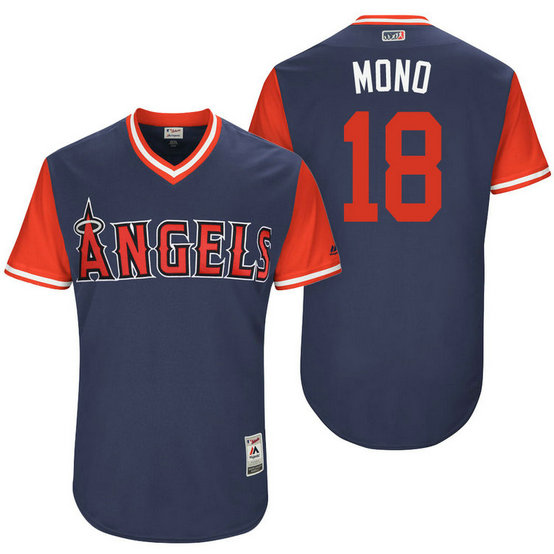 Los Angeles Angels Luis Valbuena #18 Mono Navy Nickname 2017 Little League Players Weekend Jersey