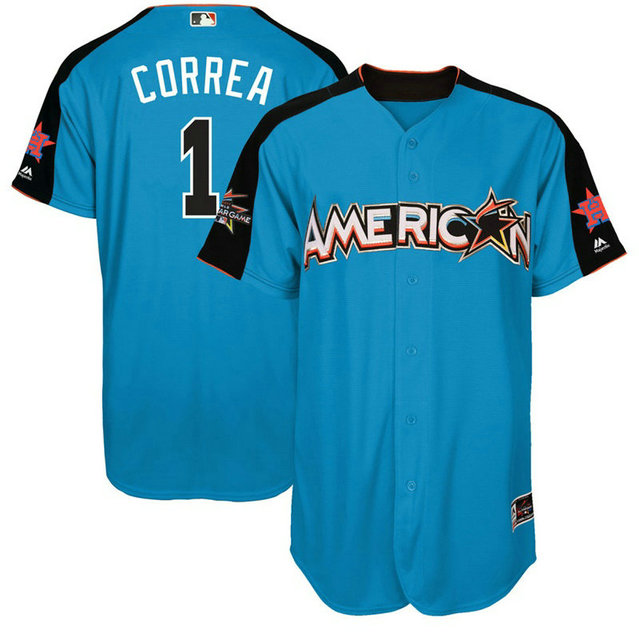 2017 All-Star American League Houston Astros Carlos Correa #1 Blue Home Run Derby 2017 All-Star American League Jersey 2017 All-Star American League Houston Astros Carlos Correa #1 Blue Home Run Derby 2017 All-Star American League Jersey