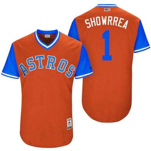 Houston Astros Carlos Correa #1 Showrrea Orange Nickname 2017 Little League Players Weekend Jersey Houston Astros Carlos Correa #1 Showrrea Orange Nickname 2017 Little League Players Weekend Jersey
