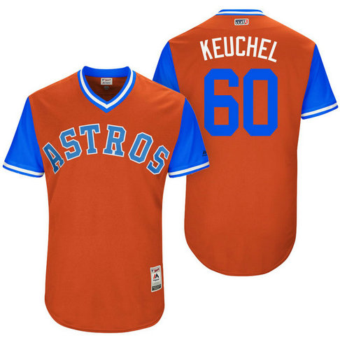 Houston Astros Dallas Keuchel #60 Keuchel Orange Nickname 2017 Little League Players Weekend Jersey Houston Astros Dallas Keuchel #60 Keuchel Orange Nickname 2017 Little League Players Weekend Jersey