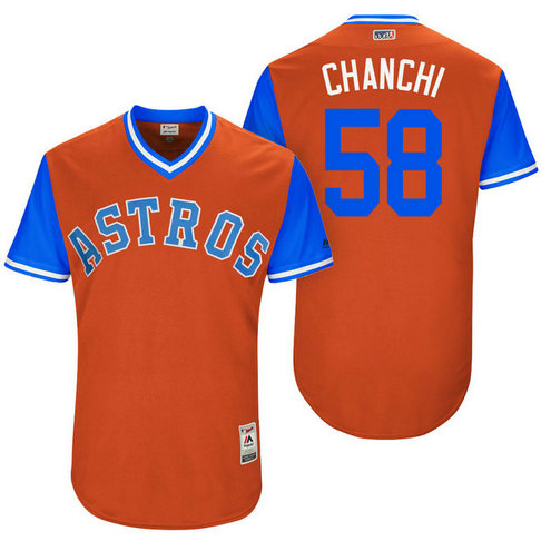 Houston Astros Francis Martes #58 Chanchi Orange Nickname 2017 Little League Players Weekend Jersey Houston Astros Francis Martes #58 Chanchi Orange Nickname 2017 Little League Players Weekend Jersey
