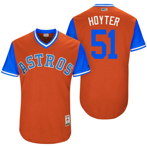 Houston Astros James Hoyt #51 Hoyter Orange Nickname 2017 Little League Players Weekend Jersey Houston Astros James Hoyt #51 Hoyter Orange Nickname 2017 Little League Players Weekend Jersey