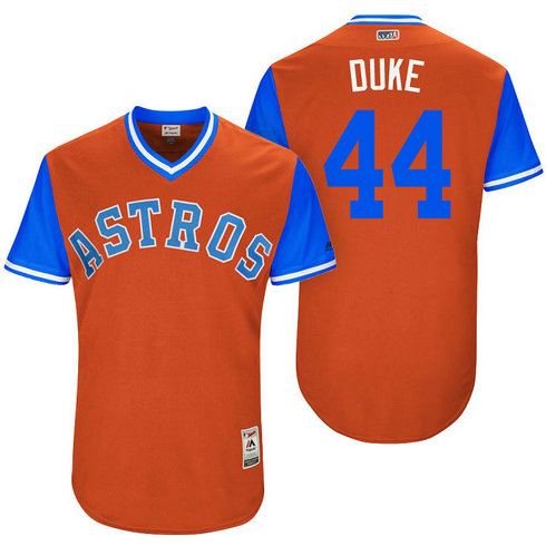 Houston Astros Luke Gregerson #44 Duke Orange Nickname 2017 Little League Players Weekend Jersey