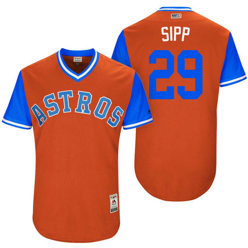 Houston Astros Tony Sipp #29 Sipp Orange Nickname 2017 Little League Players Weekend Jersey Houston Astros Tony Sipp #29 Sipp Orange Nickname 2017 Little League Players Weekend Jersey