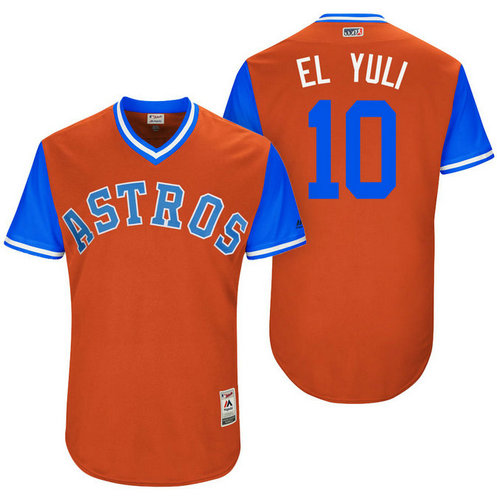 Houston Astros Yuli Gurriel #10 El Yuli Orange Nickname 2017 Little League Players Weekend Jersey Houston Astros Yuli Gurriel #10 El Yuli Orange Nickname 2017 Little League Players Weekend Jersey