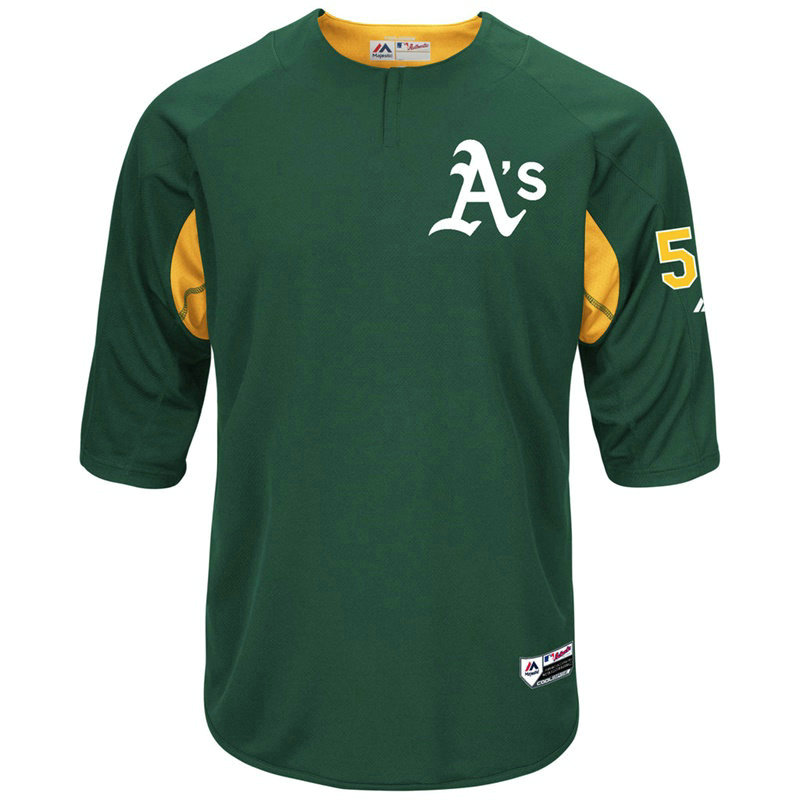 Oakland Athletics Sonny Grey On-Field 3/4-Sleeve Player Batting Practice Jersey- Green & Gold