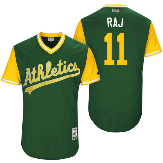 Oakland Athletics Rajai Davis #11 Raj Green Nickname 2017 Little League Players Weekend Jersey