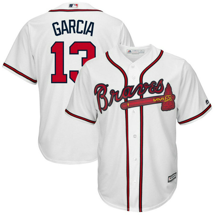 Adonis Garcia #13 Atlanta Braves Replica Home White Cool Base Jersey Adonis Garcia #13 Atlanta Braves Replica Home White Cool Base Jersey