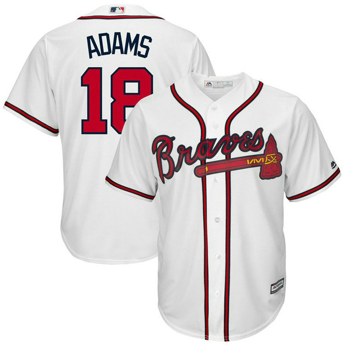 Matt Adams #18 Atlanta Braves Replica Home White Cool Base Jersey Matt Adams #18 Atlanta Braves Replica Home White Cool Base Jersey