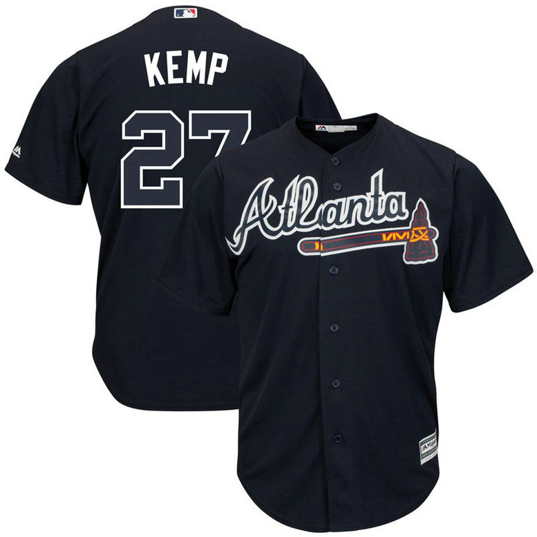 Matt Kemp #27 Atlanta Braves Replica Alternate Navy Cool Base Jersey Matt Kemp #27 Atlanta Braves Replica Alternate Navy Cool Base Jersey