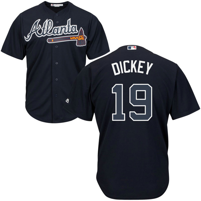 Atlanta Braves #19 R.A. Dickey Alternate Navy Cool Base Jersey