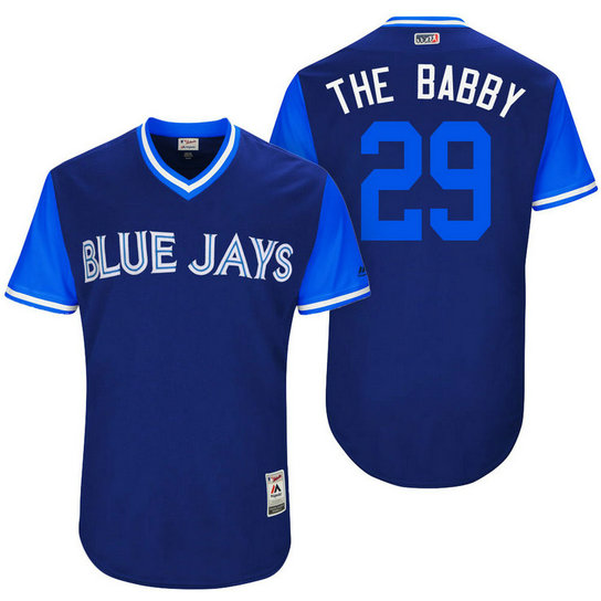 Toronto Blue Jays Devon Travis #29 The Babby Royal Nickname 2017 Little League Players Weekend Jersey