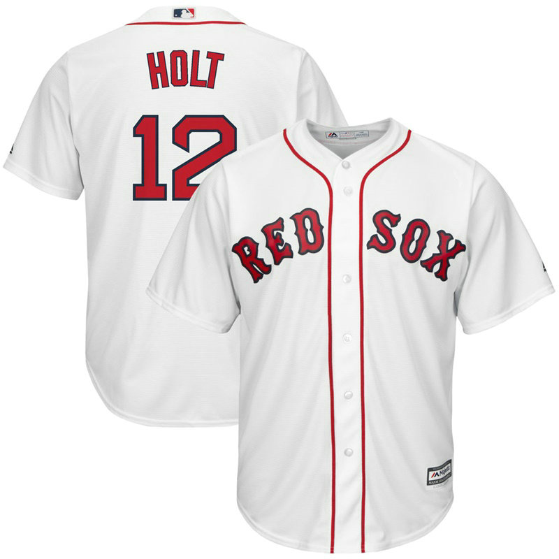 Brock Holt #12 Boston Red Sox Replica Home White Cool Base Jersey Brock Holt #12 Boston Red Sox Replica Home White Cool Base Jersey