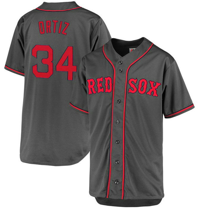 David Ortiz #34 Boston Red Sox Fashion Big & Tall Charcoal Cool Base Jersey David Ortiz #34 Boston Red Sox Fashion Big & Tall Charcoal Cool Base Jersey