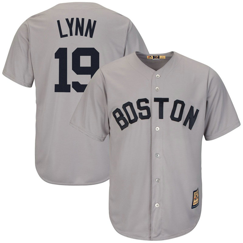 Fred Lynn #19 Boston Red Sox Replica Cooperstown Grey Cool Base Jersey