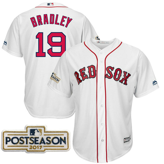 Jackie Bradley Jr. #19 Boston Red Sox 2017 Postseason White Cool Base Jersey