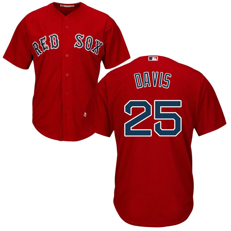 Rajai Davis #25 Boston Red Sox Alternate Red Cool Base Jersey