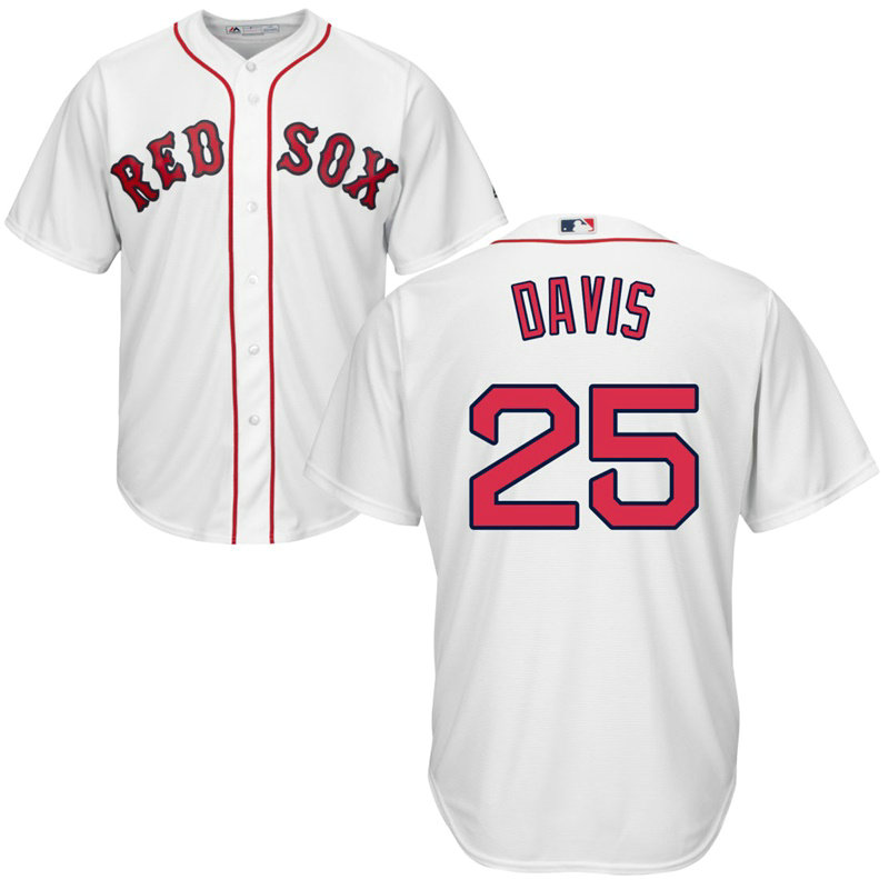 Rajai Davis #25 Boston Red Sox Home White Cool Base Jersey