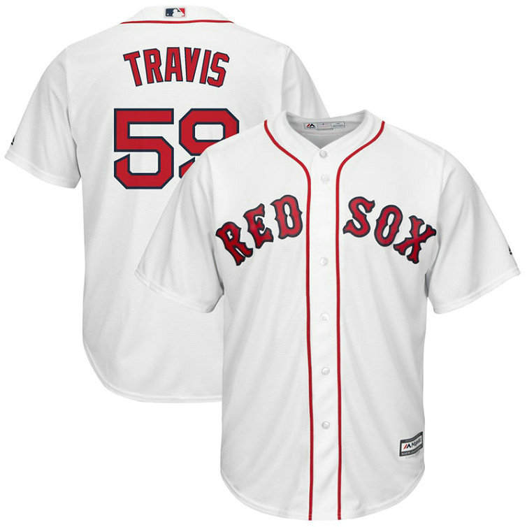 Sam Travis #59 Boston Red Sox Replica Home White Cool Base Jersey