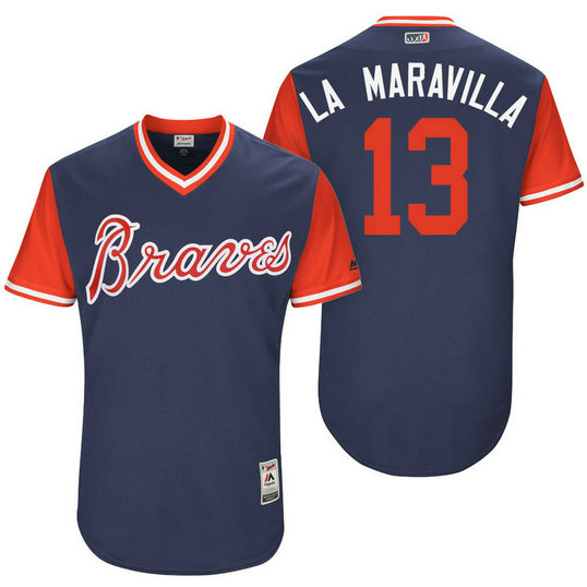 Atlanta Braves Adonis Garcia #13 La Maravilla Navy Nickname 2017 Little League Players Weekend Jersey Atlanta Braves Adonis Garcia #13 La Maravilla Navy Nickname 2017 Little League Players Weekend Jersey