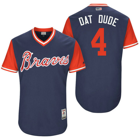 Atlanta Braves Brandon Phillips #4 Dat Dude Navy Nickname 2017 Little League Players Weekend Jersey