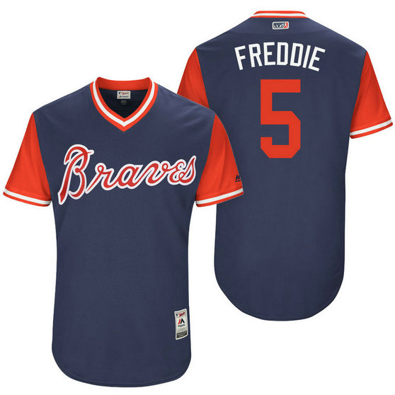 Atlanta Braves Freddie Freeman #5 Freddie Navy Nickname 2017 Little League Players Weekend Jersey