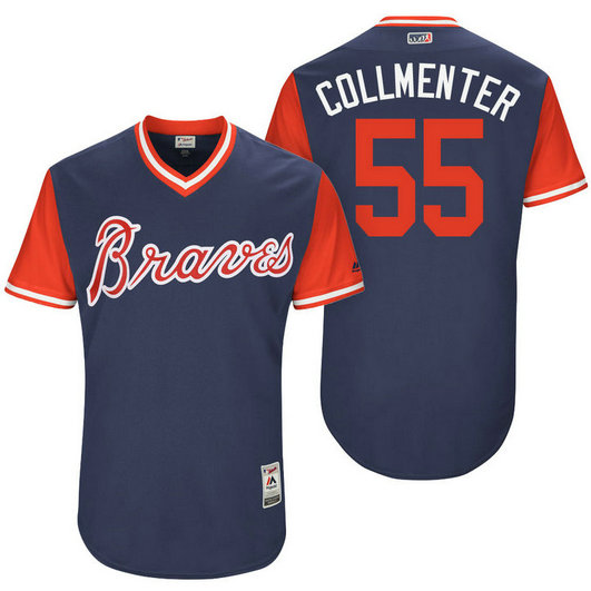 Atlanta Braves Josh Collmenter #55 Collmenter Navy Nickname 2017 Little League Players Weekend Jersey Atlanta Braves Josh Collmenter #55 Collmenter Navy Nickname 2017 Little League Players Weekend Jersey