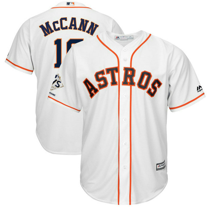 Houston Astros Brian McCann #16 White 2017 World Series Champions Patch Cool Base Jersey