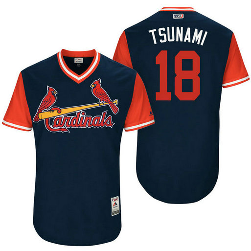 St. Louis Cardinals Carlos Martinez #18 Tsunami Navy Nickname 2017 Little League Players Weekend Jersey St. Louis Cardinals Carlos Martinez #18 Tsunami Navy Nickname 2017 Little League Players Weekend Jersey