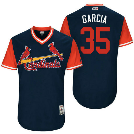 St. Louis Cardinals Greg Garcia #35 Garcia Navy Nickname 2017 Little League Players Weekend Jersey