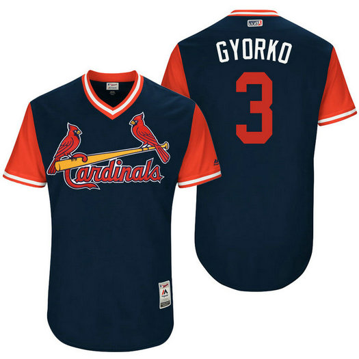 St. Louis Cardinals Jedd Gyorko #3 Gyorko Navy Nickname 2017 Little League Players Weekend Jersey